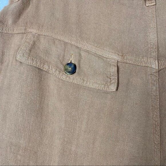 Free People Faded Love Tan Linen Blend Trouser Pants - Picture 5 of 8